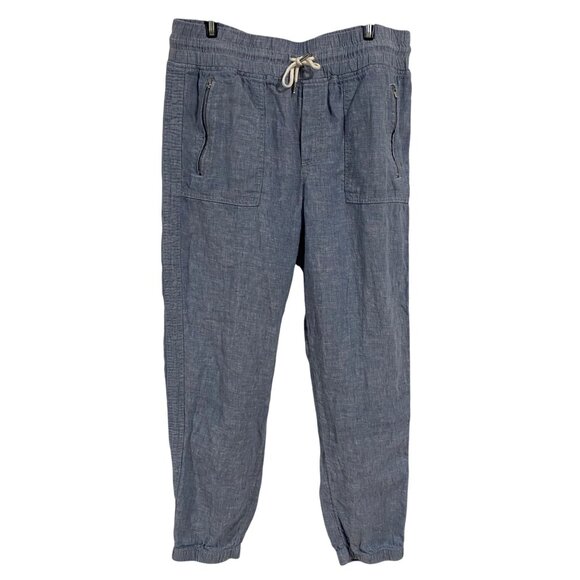 Athleta Cabo Linen Jogger Pant Light‎ Blue Size 12 - Picture 1 of 10